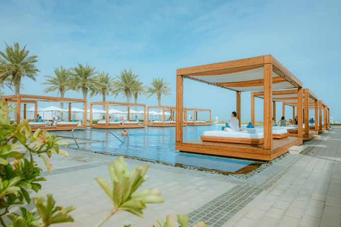 And relax: Saadiyat Beach Club offers the perfect pool experience on the coastline.