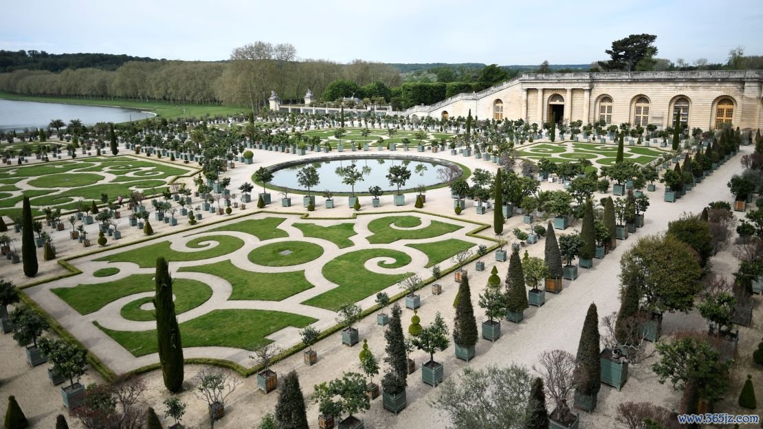 Gardens of the 'Orangerie' of Versailles Palace. 