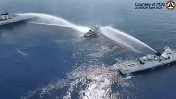   Chinese water cannon damages ship in new South China Sea flare-up, Philippines says